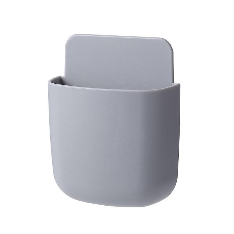 Wall Mounted Storage Box Mobile Phone Plug Holder Stand Rack Remote Control Storage Organizer Case for Air Conditioner TV