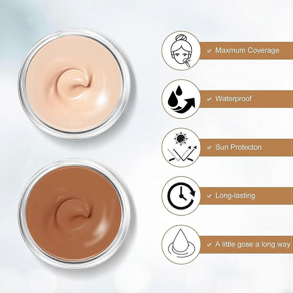 Tattoo Cover Up Makeup Waterproof, Tattoo Concealer Full Coverage, 2 Colors Natural Tattoo Makeup Cover Body Makeup for Scars, Dark Spots, Suitable Fo