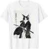 2025 Men's Summer Samurai Cat Art Pattern Harajuku T-shirt Y2k Comfortable and Loose Top