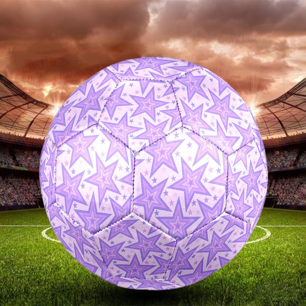 1PC Purple Star Soccer Ball Size 5 Football Machine Sewn Indoor/Outdoor Universal Football Gift W108