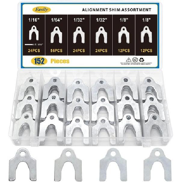 152 Pieces Auto Alignment Body Shims 1/16  1/64  1/32  1/8  Car Alignment Shims