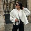 VAYLA Casual Short Jackets Women Elegant Loose Round Neck Solid Street Cardigan Lady Long Sleeves Outwears Lady
