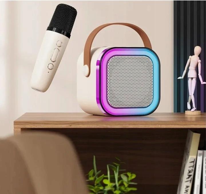 Zestaw Karaoke Mikrofon Z Głośnikiem Bluetooth Beige