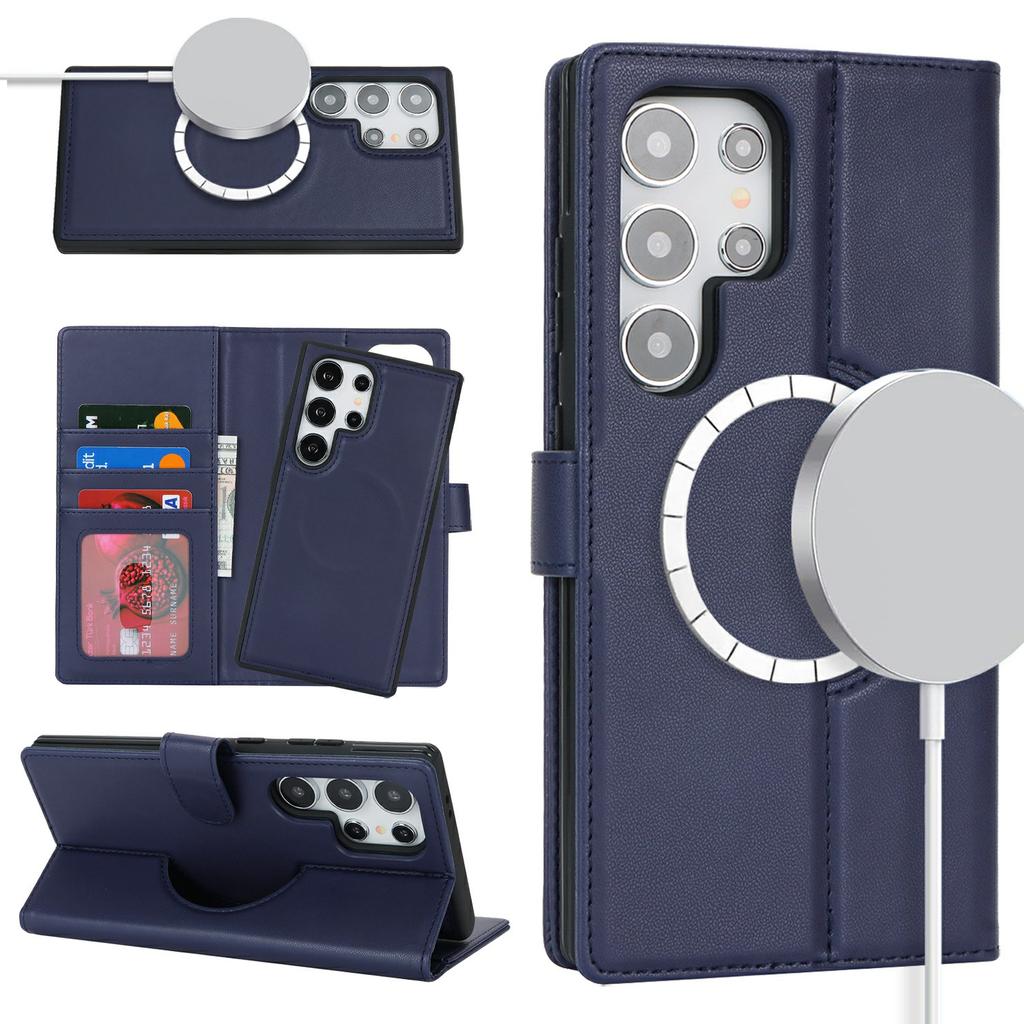 For Samsung Galaxy S24 Ultra Wallet Magnetic Case Anti-Drop Detachable PU Leather Phone Cover