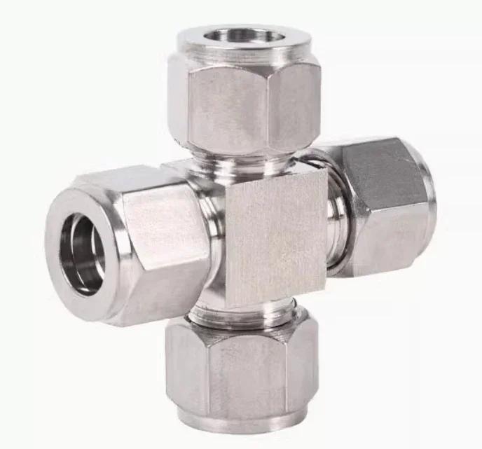 Elbow Tee Cross 1/8" 1/4" 3/8" 1/2" 3/4" 1" 3 4 5 6 8 10 -30mm OD Double Ferrule Compression Union Connector 304 Stainless Steel