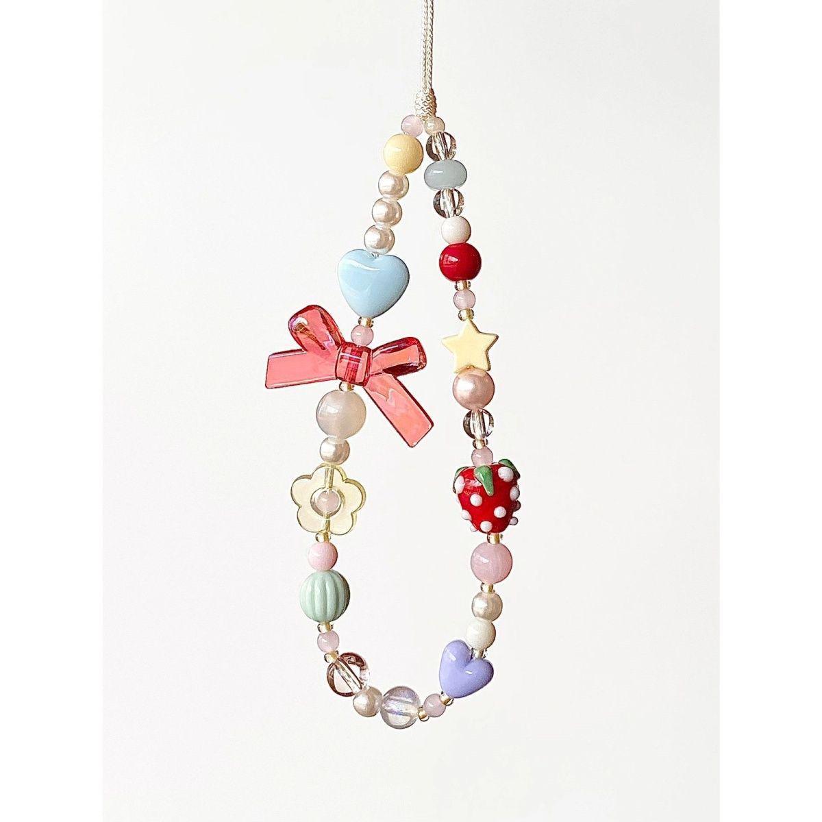 

Strawberry Flower Phone Case with Camera Lanyard and Polaroid Wrist Strap