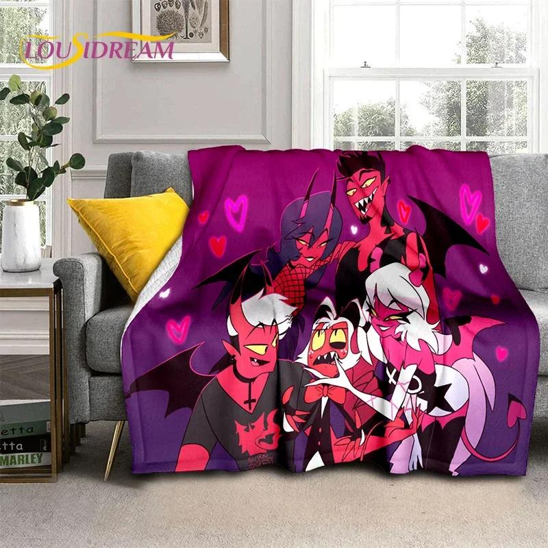 3D H-Helluva Boss Blitzo H-Hazbin Hotel Cartoon Blanket,Soft Throw Blanket for Home Bedroom Bed Sofa Picnic Office Cover Blanket
