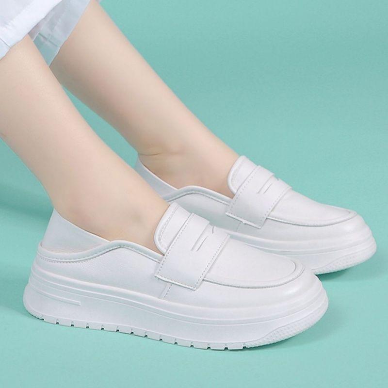 

Nurse shoes women s soft sole breathable thick sole non-slip not tired feet work little white shoes one pedal heightening medical special shoes 40
