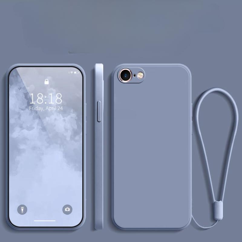 For Iphone 16E 16 E Liquid Silicone Lanyard Ring Holder Case For Iphone 16 Pro Max 16+ SE 4 Lens Camera Protective Phone Cover