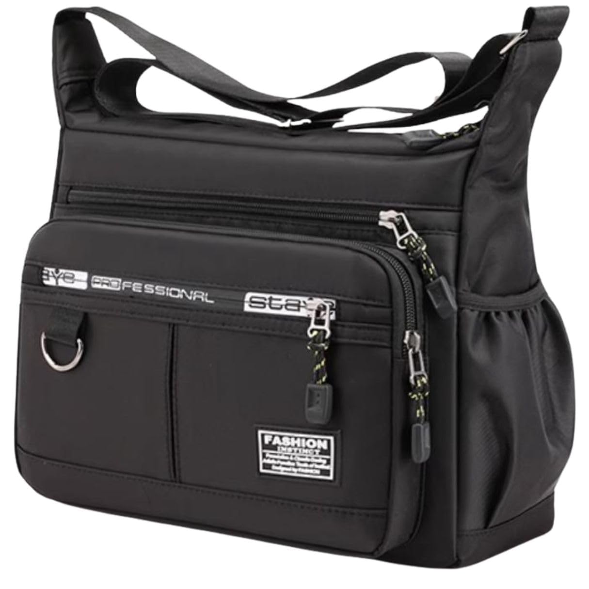 

наплечная сумка для большого кроссбоди для или черная Без бренда мужская, легкая, вместимость, сумка, одноплечевая сумка, сумка-подсумок для путешествий, школы, работы, чёрный