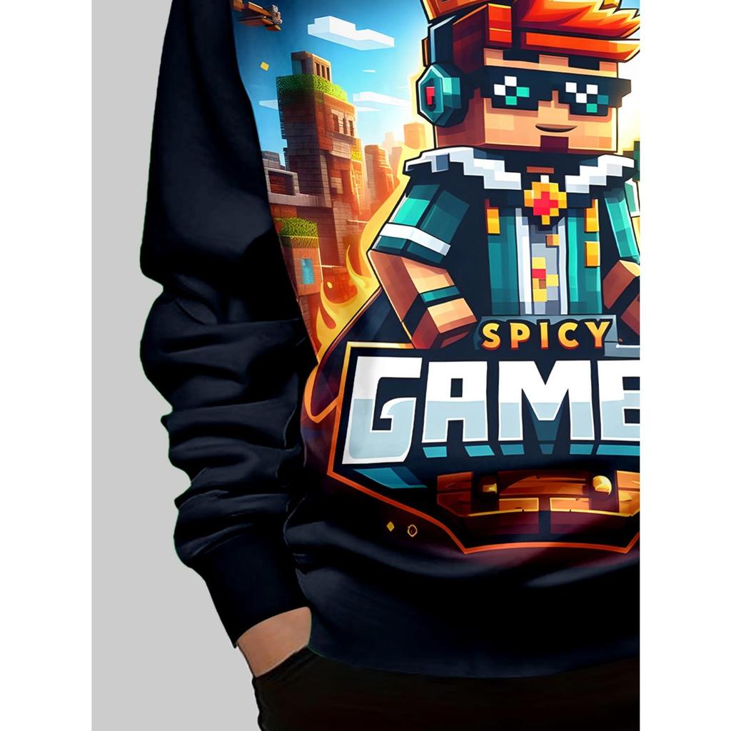 Children's Clothing, Boys' Hoodies, Long Sleeved 3D Printed Spring and Autumn Casual Outdoor Fashion Tops