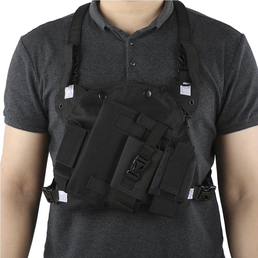 Skrå toveis radiosele justerbar walkie-talkie brystveske lomme for militære sykehus