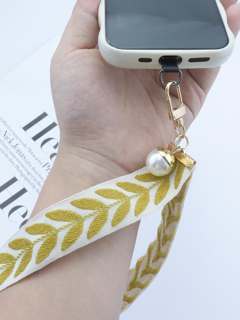 Adjustable and Detachable Manual Leaf Mobile Phone Wrist Strap Damage Protection Multi-color Fresh Mobile Phone Wrist Strap