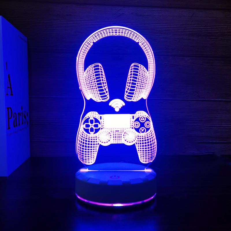 3D LED Night Light Game Controller & Headphone Series, USB Ambient Lamp, Gift Light