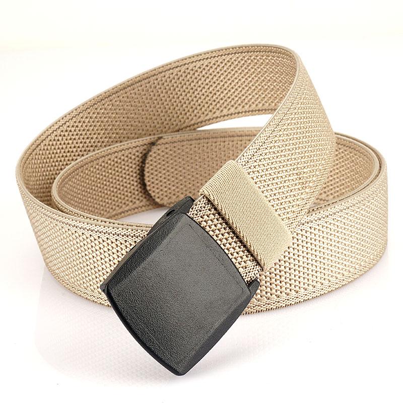 Genuine YKK Buckle: Metal-Free Nylon Elastic Belt - Lightweight Woven Canvas Military Training Belt
