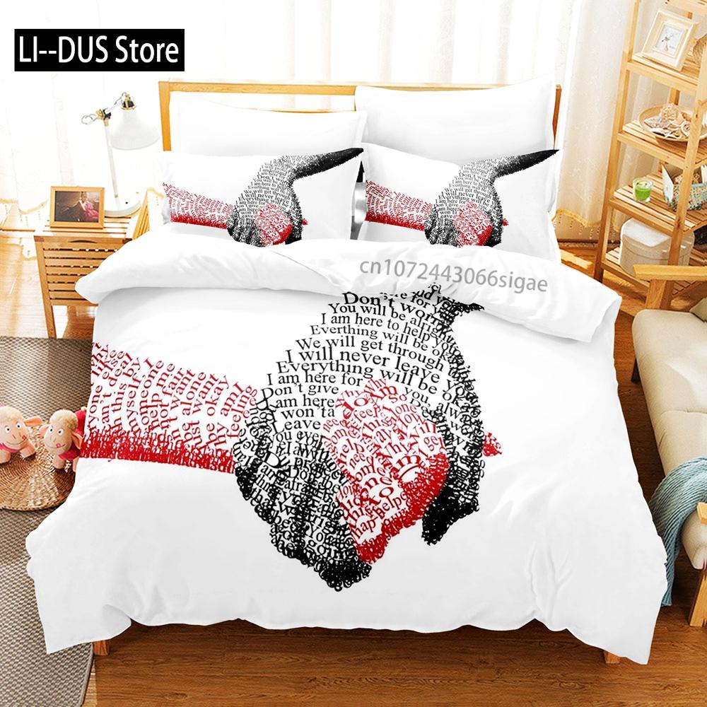 Hand Bedding Set Single Twin Full Queen King Size You And Me Hands Bed Set Aldult Kid Kawaii Duvetcover Sets 3D 006