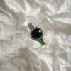 Серебряное кольцо с натуральным сапфиром 2.135ct, изумрудом, фианитами, вес изделия 3,01 гр (2180838)