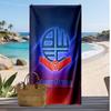 Bolton Wanderers FC Personalized Printed Beach Towel Soccer Logo Support Custom Name Text Absorbent Towel For Sport Travel Special Gift