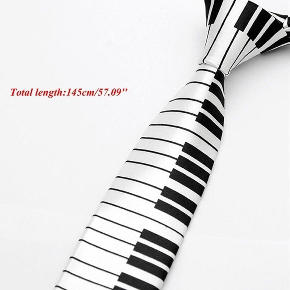 Classic Piano Keyboard Black & White Necktie Casual Music Tie Tie