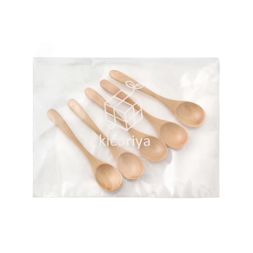 Kicoriya 5-Piece Set of Natural Wooden Cafe-Style Teaspoons, Japanese Quality, for Coffee and Dessert