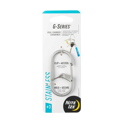 NITEIZE G-Series Carabiner #3 Small Stainless Steel Clip