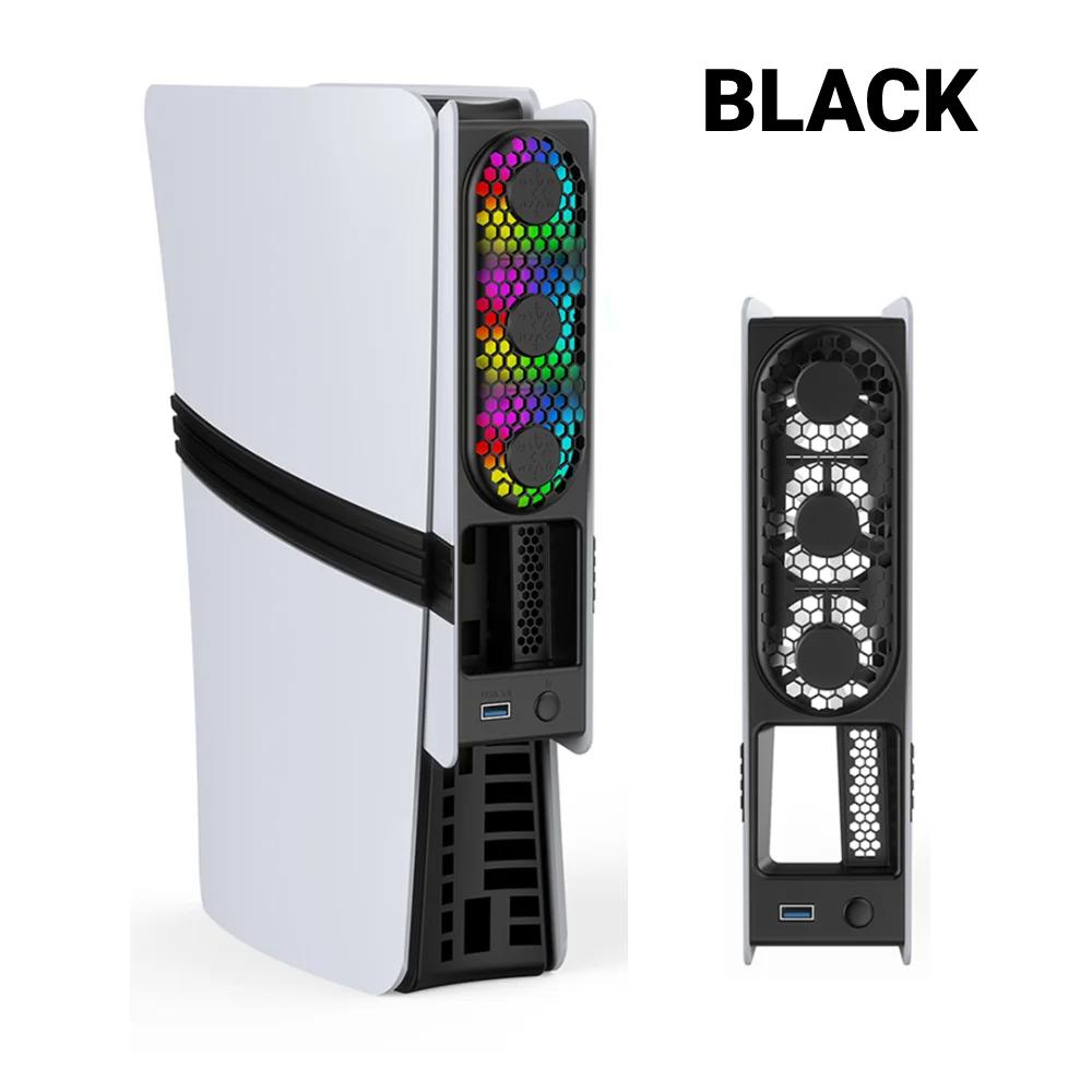 Cooling Fan for PS5 Pro/Slim Adjustable 3 Speed Cooling Fan with LED Light & USB3.0 Port Enhanced Cooling Fan For Disc & Digital