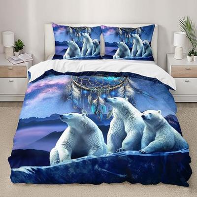 Animal Three-Piece Bedding Home Textiles Animal Digital Printing Quilt Cover Sheet Kit