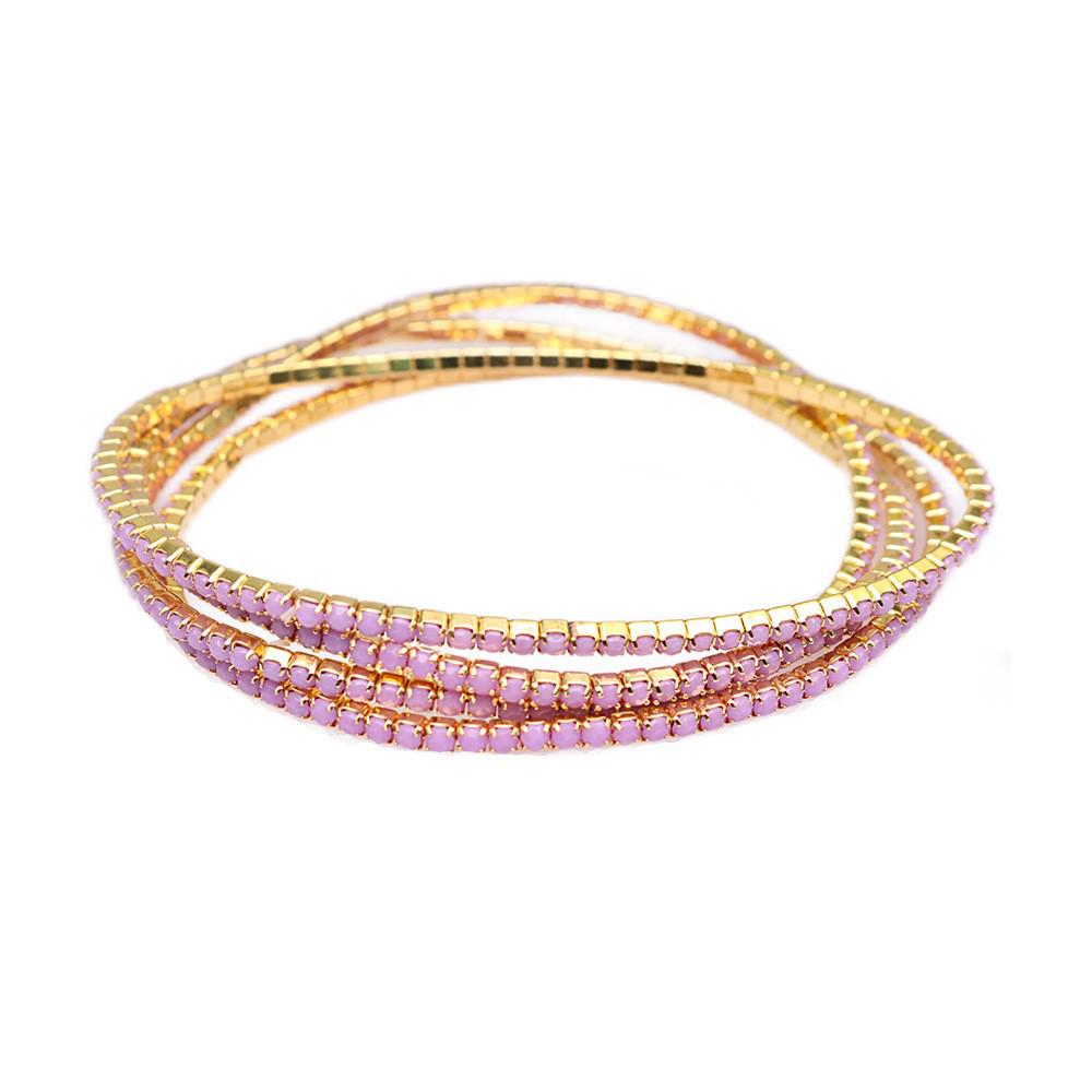 European & American Style Colorful Zircon Diamond Elastic Tennis Bracelet