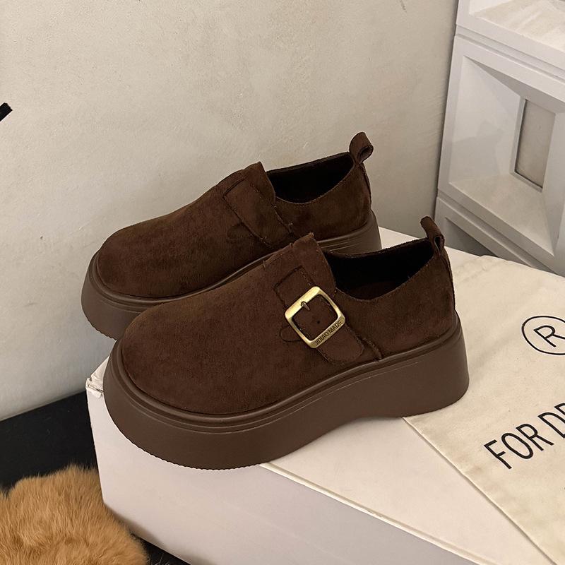 Женские модели осень-зима все включено, один педал, толстая подошва, маленький мужчина, универсальные для улицы 40 кофейный