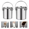 Multi-purpose Stainless Steel Sealed Bucket Transport Container with Lid, Practical Food Bucket,