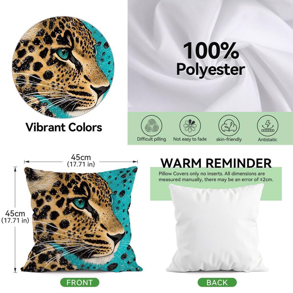 Bohemian Leopard Cushion Pillowcase Printed Polyester 45x45cm Throw Pillowcover Decorative Sofa Cushion Pillowslip Home Decor