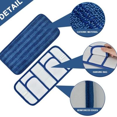 2 Pieces Washable Microfiber Mop Cloth Multi-Purpose Absorbent Mop Head Replacements Wet Dry Cleaning Reusable Mop Pads