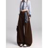 Retro High-Waist Coffee Wide-Leg Jeans for Women - Loose, Slimming, Spicy Straight-Leg Pants