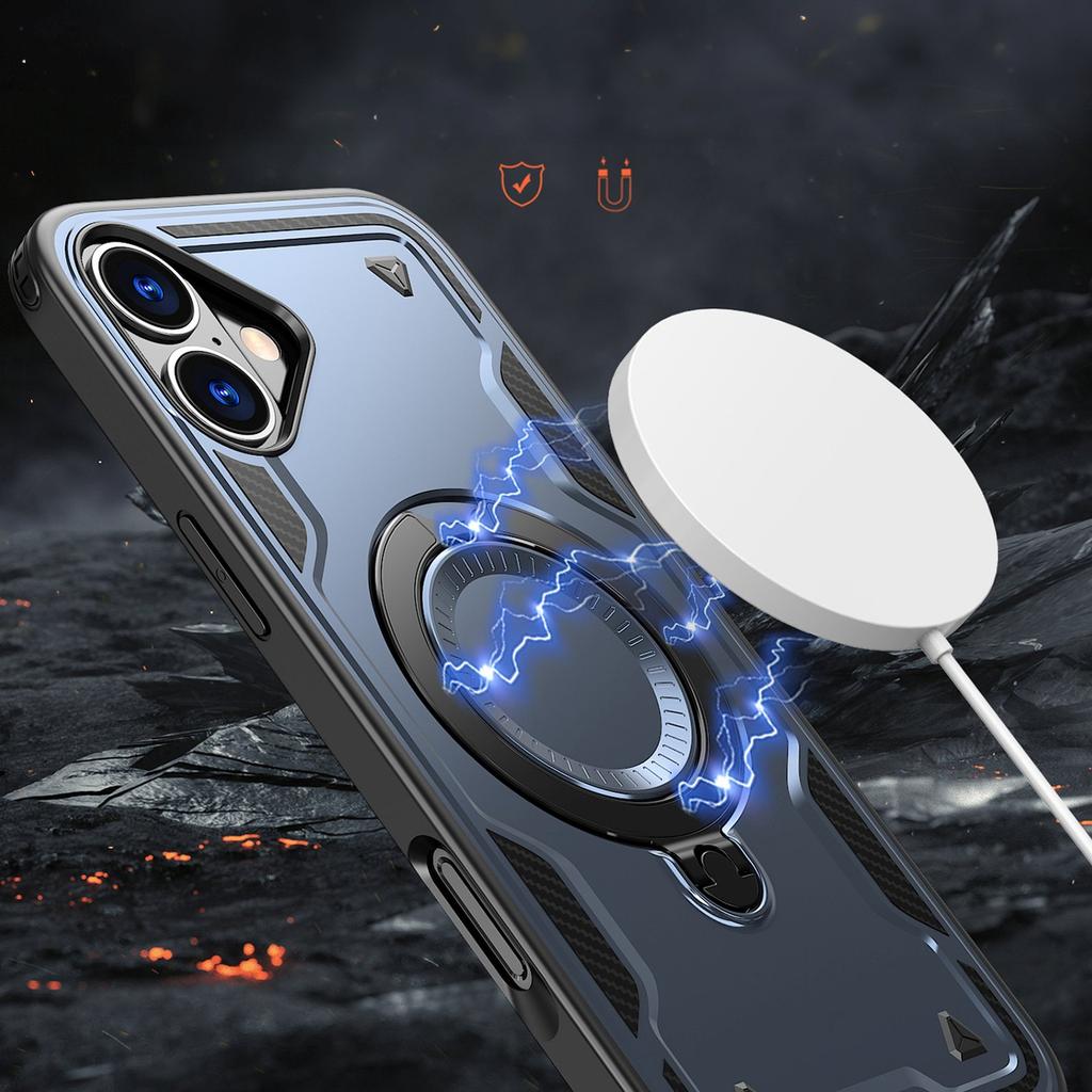iPhone 16 Hybrid Armor Trendy MagSafe Case - Blue