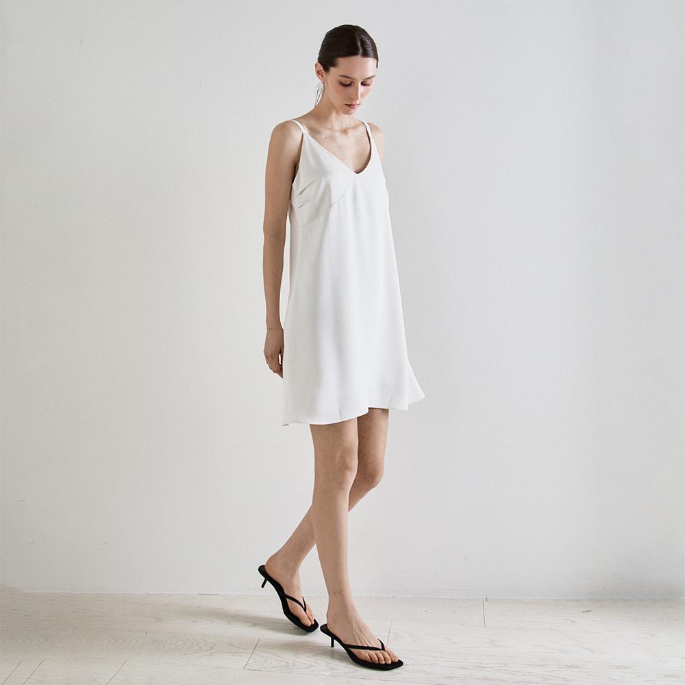 NOEUD Silken Mini Dress (Ivory)