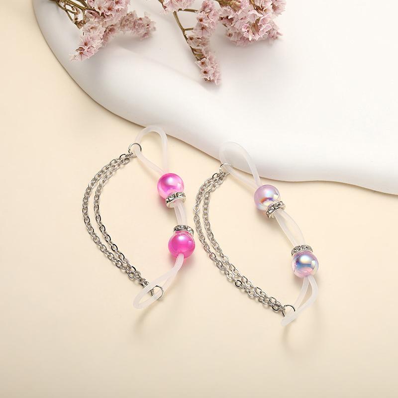 1pair Cute Rhinestone Fake Nipple Rings Non Piercing Nipple Cuff For Women Intimate Body Jewelry Accessory Gift