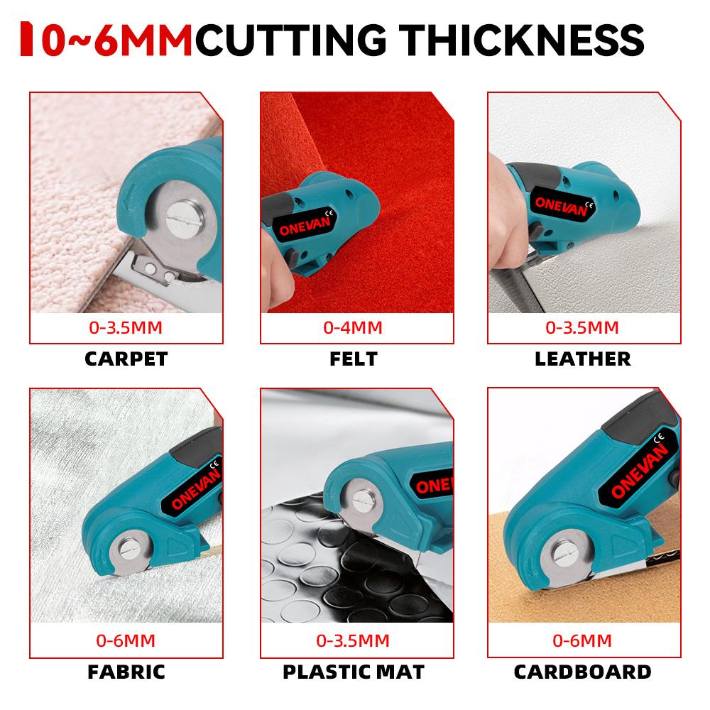 ONEVAN 800W Akku-Elektroschere Stoffschneider Metall Teppichschneidwerkzeuge Aluminiumlegierung Edelstahlmesser für Makita Akku