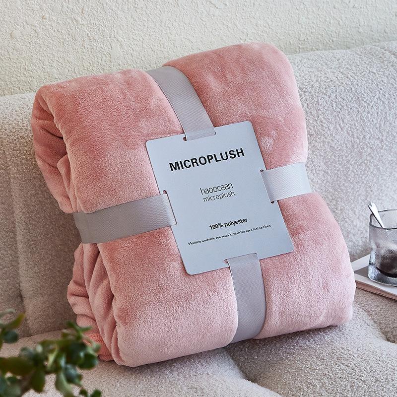 European Solid Color Flannel Blanket Nap Blanket Office Blanket Dormitory Gift Blanket Blanket
