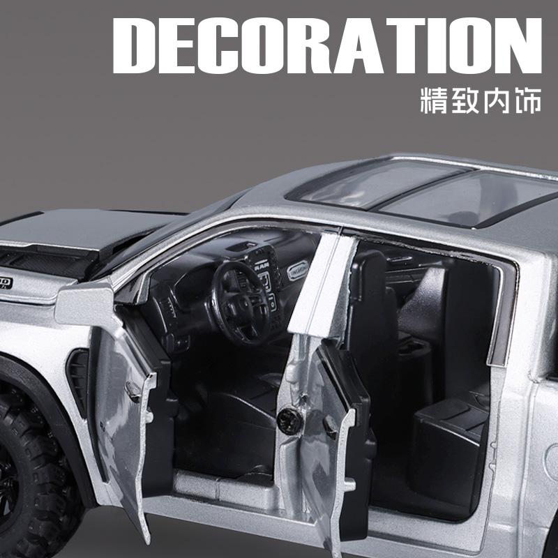 1:32 Ram 1500 TRX Mammoth Off Road Pickup Truck Alloy Metal Diecast Model Cars Desktop Display Collectible Holiday Ornament