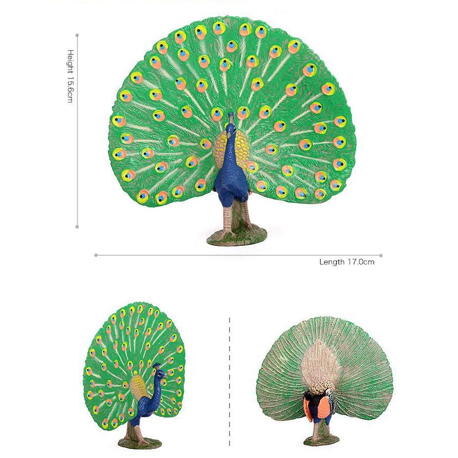 Realistic Plastic Farm Life Peacock Toy Figure Authentic Hand Painted Bird Model Figurine Fun Collectible Educational Play Toys