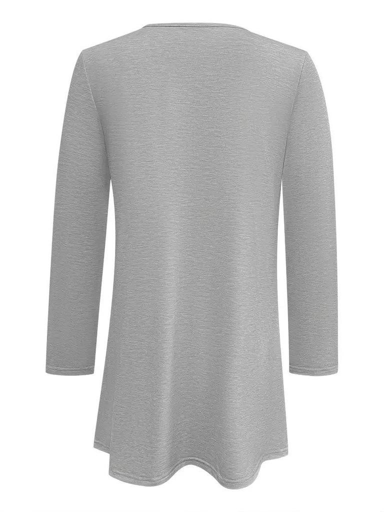 Elegant Women's Solid Long Top - 2025 Autumn/Winter Collection