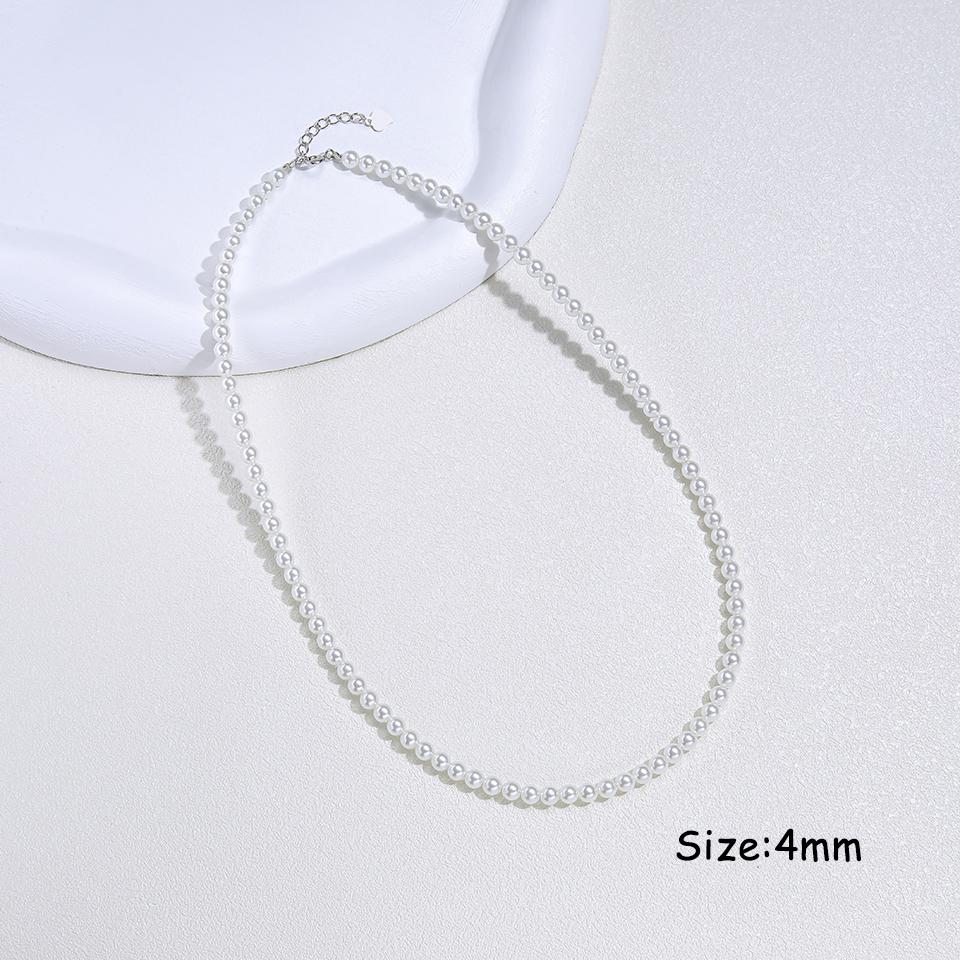 925 Ayar Gümüş 6mm İnci Kolye Kadınlar İçin Boyun Takısı İnci Boncuklu Choker Ucuz Ürünler Parti Hediyesiyle