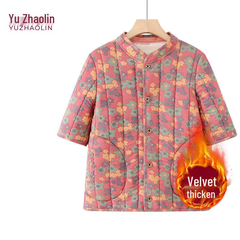 

Женский зимний жилет YUZHAOLIN с рукавом до середины плеча, на флисовой подкладке, с цветочным принтом 3XL