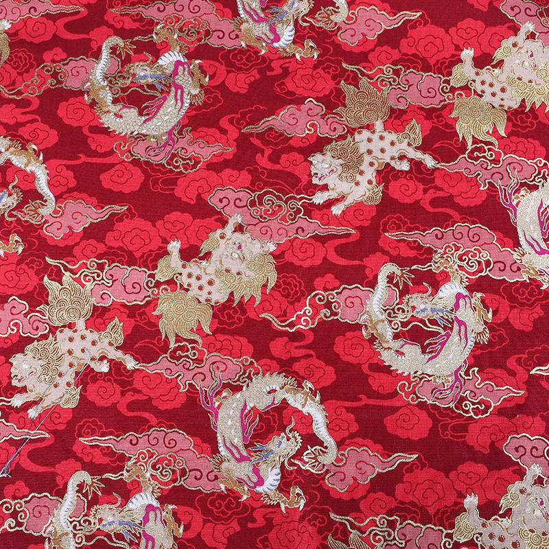 100*148cm Chinese Dragon Design Brocade Jacquard Satin Fabric For Cheongsam Kimono Sewing Diy Bag Handmade Patchwork Fabric