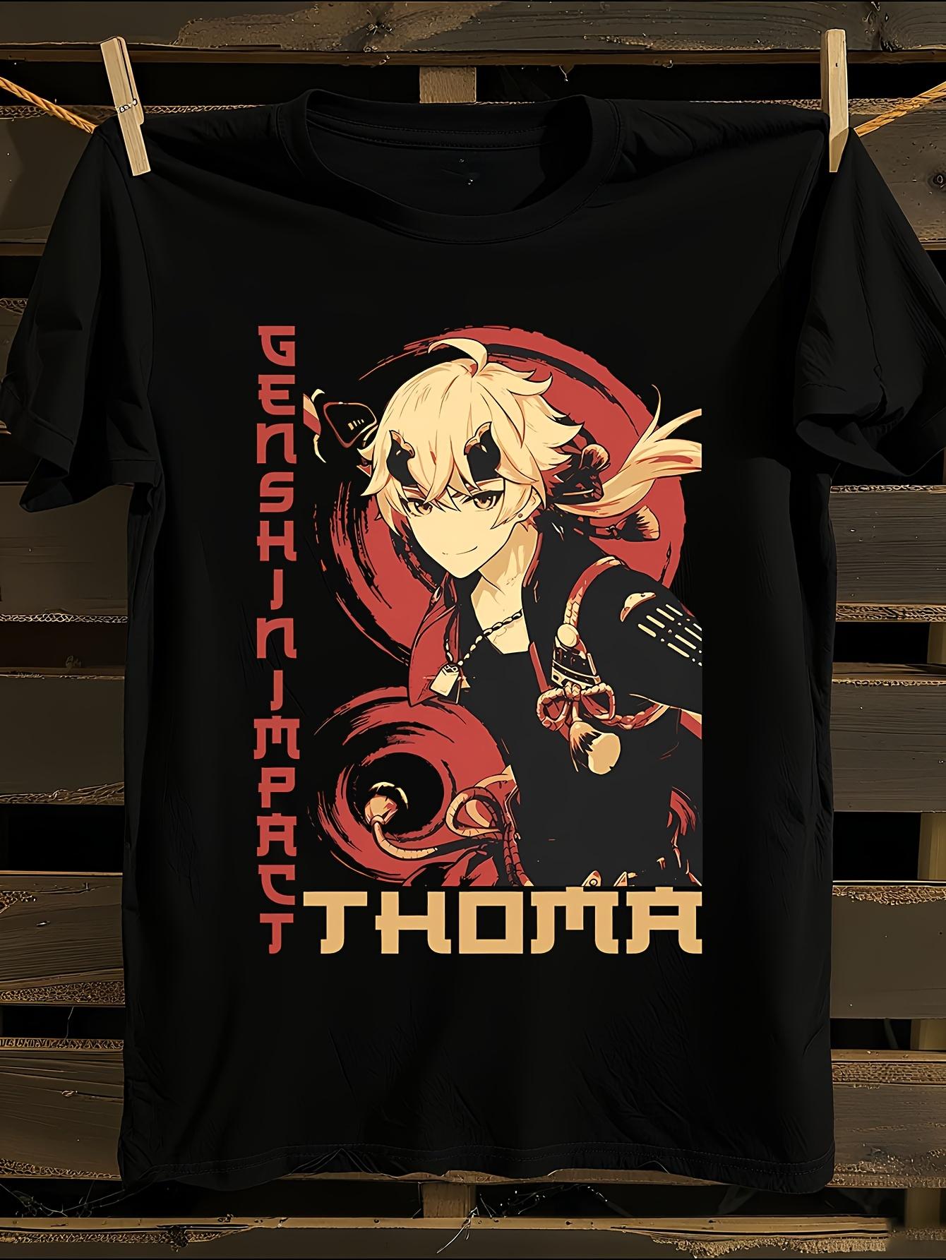 s Genshin Impact Thoma Anime Tshirt Anime Tshirt M