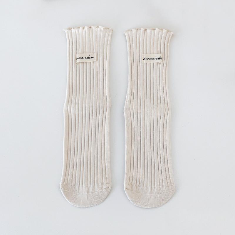 

Женские весенне-осенние новые однотонные дезодорирующие повседневные носки-гольфы 1 pair бежевый