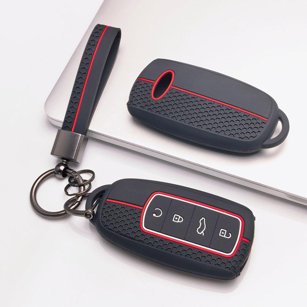 Key Cover for Chery with Keychain Anti-Scratch Guard Shockproof Protection Soft Grip Texture Responsive Button Touch Dust Resistant Cover