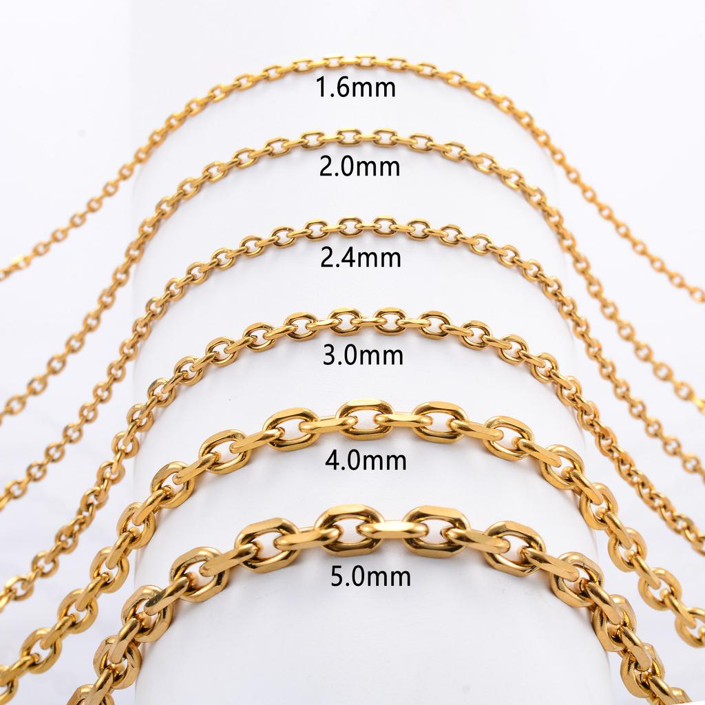 Fashion Women Men Stainless Steel Rolo Link O Chain Necklace for DIY Charm Pendant Metal Choker Jewelry Accessories Christmas