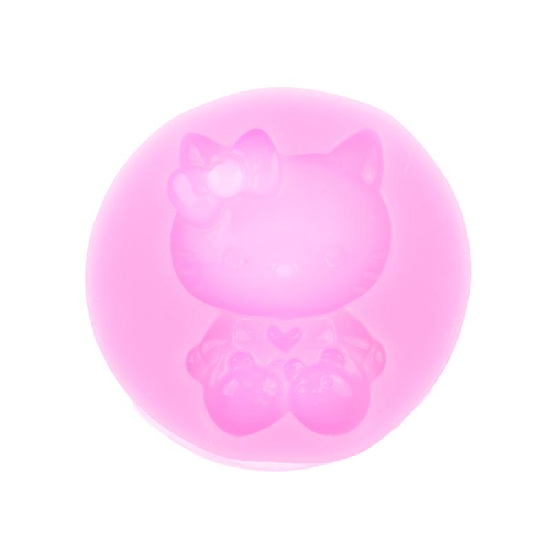 Kreslená Zábavná Kočka Silikonová Forma Roztomilá Fondánová Dortová Dekorativní Čokoládová Forma DIY Aromaterapeutická Sádrová Forma na Svíčky