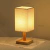 Bed Lamp, Lamp with Linen Fabric Shade, Small Nightstand for Nursery, Bedroom, Kids Children